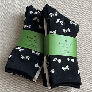 KATE SPADE | NWT | 3-Pack Crew Socks | Signature Icons | One Size